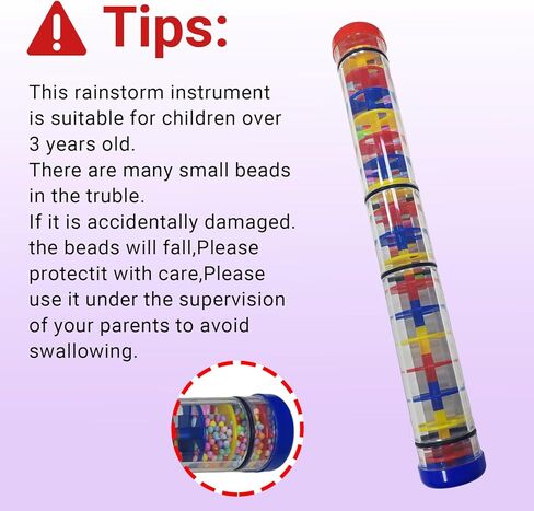 عصا صانع المطر مقاس 16 بوصة، آلة موسيقية سمعية حسية، عصا مطر بلاستيكية صغيرة، عصا مطر خشخيشة، أداة سمعية حسية للموسيقى in Kuwait