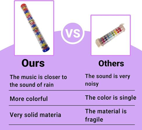 عصا صانع المطر مقاس 16 بوصة، آلة موسيقية سمعية حسية، عصا مطر بلاستيكية صغيرة، عصا مطر خشخيشة، أداة سمعية حسية للموسيقى in Kuwait