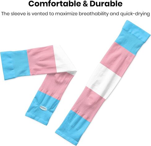 Unisex Transgender Flag Anti-UV Sleeves Gloves Outdoor Sun Protection Sports Protective Sleeves in Kuwait