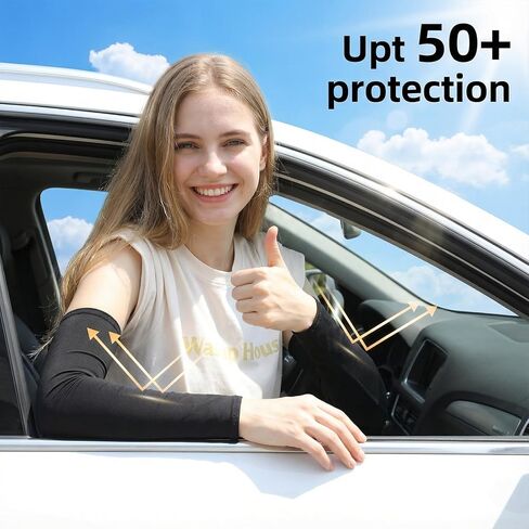 2 Pairs Arm Sleeves for Men and Women, UV Sun Protection Arm Sleeves, Cooling Compression Arm-Sleeve for Football, Basketball, Volleyball, Golf, Outdoor Sports, Working, Tattoo Cover Up (Black, White) in Saudi Arabia
