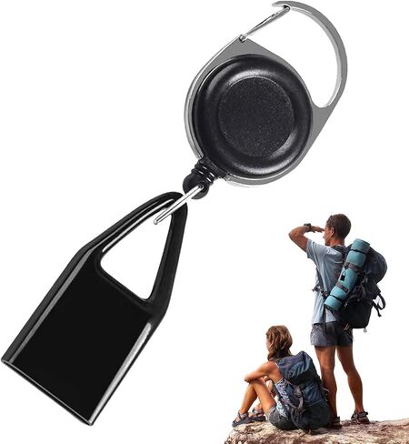 قطعتان من مشبك ولاعة السراويل السوداء، حزام قابل للسحب، غطاء ولاعة قابل للسحب لمكافحة فقدان سلسلة المفاتيح لصيد الأسماك والمشي لمسافات طويلة، غطاء واقٍ لمنزل التخييم in Kuwait