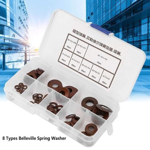 8 Types Belleville Compression Spring Disc Washer Gasket Heavy Load Short Stroke Easy Combination High Economic Security Variable Stiffness - Assortment Gasket Kit in Saudi Arabia