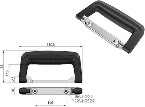 Handle 1pc Toolbox Cabinet Pull Black Case Handle Flight Luggage Knob Air Bag Guitar Suitcase Trolley Storage Cabinet Toolbox Handle in Kuwait