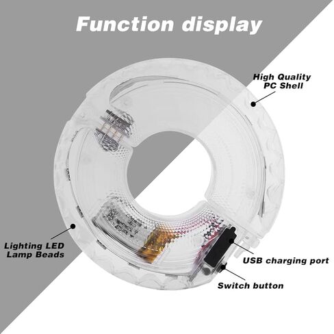 2 حزمة من أضواء عجلة الدراجة LED القابلة لإعادة الشحن عبر USB - 7 ألوان، 15 وضعًا، مستشعر مقاوم للماء والحركة للركوب الليلي - مثالية لراكبي الدراجات in Saudi Arabia