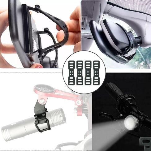 شريط سيليكون للدراجة مكون من 4 قطع، وقضبان مقبض الدراجة، وشريط مطاطي، وحامل شريط تثبيت لتثبيت ضوء الذيل، ومسجل (4، 3.6 بوصة) in Kuwait