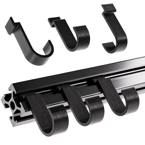 2020 Series Mini Hanging Hooks, 20PCS T-Slot Aluminum Profile Accessories for European Standard 2020 Aluminum Extrusion, Black Linear Rail Hooks for 3D Printer Parts and CNC DIY in Kuwait