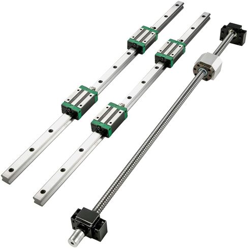 BestEquip Linear Guide Rail 2Pcs HGR20-1500mm Linear Slide Rail with 1Pcs RM1605-1500mm Ballscrew with BF12/BK12 Kit Linear Slide Rail Guide Rail Square for DIY CNC Routers Lathes Mills in Kuwait