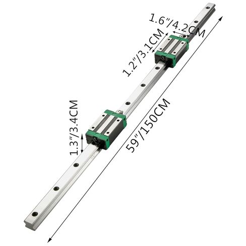BestEquip Linear Guide Rail 2Pcs HGR20-1500mm Linear Slide Rail with 1Pcs RM1605-1500mm Ballscrew with BF12/BK12 Kit Linear Slide Rail Guide Rail Square for DIY CNC Routers Lathes Mills in Kuwait