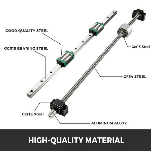 BestEquip Linear Guide Rail 2Pcs HGR20-1500mm Linear Slide Rail with 1Pcs RM1605-1500mm Ballscrew with BF12/BK12 Kit Linear Slide Rail Guide Rail Square for DIY CNC Routers Lathes Mills in Saudi Arabia