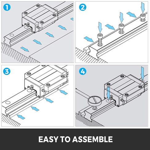 BestEquip Linear Guide Rail 2Pcs HGR20-1500mm Linear Slide Rail with 1Pcs RM1605-1500mm Ballscrew with BF12/BK12 Kit Linear Slide Rail Guide Rail Square for DIY CNC Routers Lathes Mills in Saudi Arabia