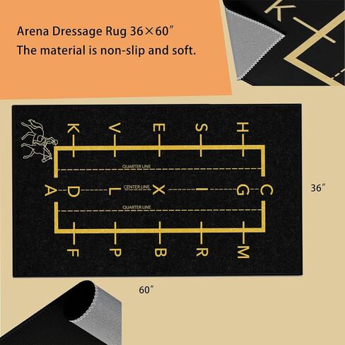 Dressage Rug 36×60" – Heavy Duty Outdoor Practice Mat for Horse, Dressage Test Training Floor Mat, Portable Stall or Horse Trailer Rug in Kuwait