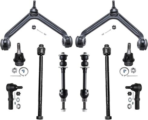 Detroit Axle - 2WD Front End Suspension Kit for 02-05 Dodge Ram 1500, 2002 2003 2004 2005, 2 Upper Control Arms 2 Lower Ball Joints 4 Outer & Inner Tie Rods 2 Sway Bars Replacement - 10pc Set in Saudi Arabia
