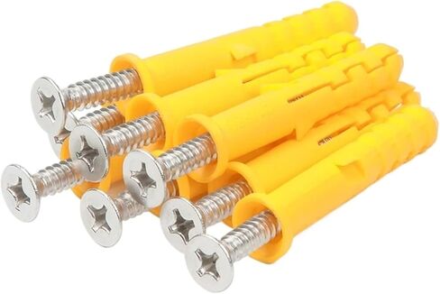 Premium Plastic Expansion Tube Pipe Wall Anchors Plug With Nails Flat Countersunk Head Screw 6mm 8mm 10mm(6 x 30mm (50pcs),Color Screw) in Kuwait