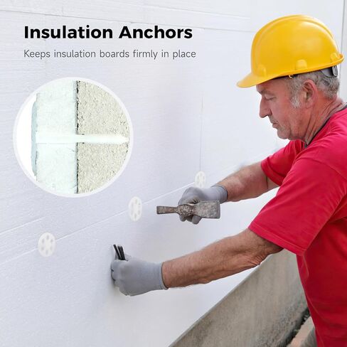 100 Pcs Insulation Anchors 2.4 X 4.1 in, Plastic Wall Fixing Pins, Expansion Fasteners, for Insulation Board Panel Fixing in Saudi Arabia