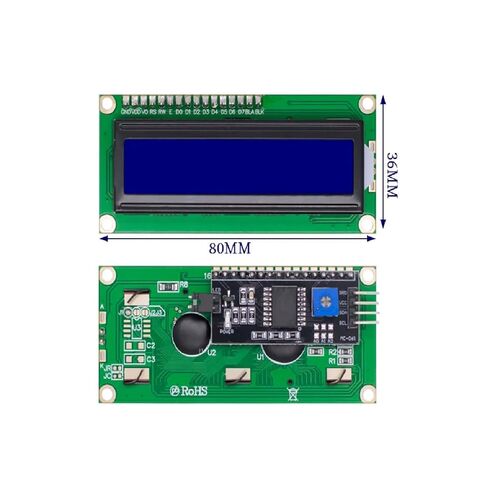 ‌2-Pack 16x2 LCD Display Module with I2C Interface, Blue Background, White Characters, 5V, Backlit – Compatible with Arduino, Raspberry Pi (LCD1602) in Kuwait