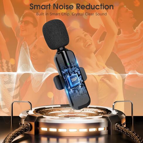 MAYBESTA Wireless Lavalier Microphone for iPhone, iPad, Android - Bluetooth Lapel Phone Mic for Video Recording - Mini Clip on Microphones for YouTube Podcast Interview(2-IN-1 Port) in Kuwait