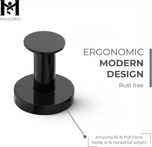 Mavoro Strong Magnetic Hooks for Hanging Coats and Bags. Set of 2 Black Magnet Hooks Heavy Duty Magnets, Neodymium 52 Rare Earth Magnets. Push Pin Style Magnet Hook for Refrigerator, Locker etc in Saudi Arabia