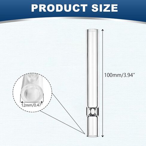 6-Pack Borosilicate Glass Tubes for Blowing, Labs & DIY - 4 Inch (10 cm), 12mm OD, 2mm Thick Wall, High Heat & Chemical Resistance in Saudi Arabia
