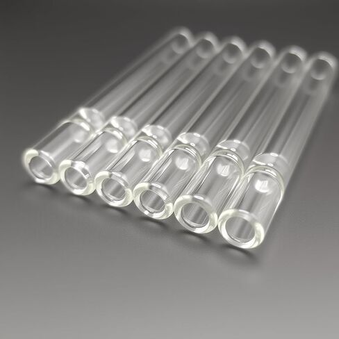 6-Pack Borosilicate Glass Tubes for Blowing, Labs & DIY - 4 Inch (10 cm), 12mm OD, 2mm Thick Wall, High Heat & Chemical Resistance in Saudi Arabia
