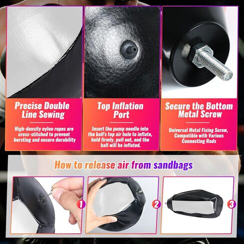 Boxing Speed Ball Universal 8mm Screw Replaceable Spare Sandbag for Dynamic and Enduring Training Sessions（Black White） in Saudi Arabia