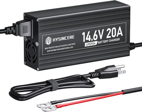 12V 20A Lithium LiFePO4 Battery Charger, 14.6V AC-DC Smart Charger Special for Deep Cycle Rechargeable LiFePO4 Batteries in Kuwait