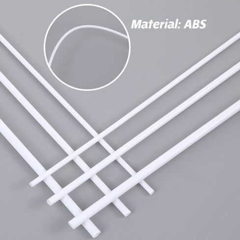 15PCS ABS Plastic Tube 3mm 4mm 5mm 3 Sizes White Round Tubes Connector Cylinder Bar Rod Hollow Tubing for DIY and Crafts Table Architectural Model Making(9.8" Long) in Saudi Arabia