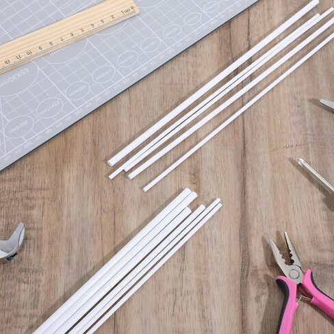 15PCS ABS Plastic Tube 3mm 4mm 5mm 3 Sizes White Round Tubes Connector Cylinder Bar Rod Hollow Tubing for DIY and Crafts Table Architectural Model Making(9.8" Long) in Saudi Arabia