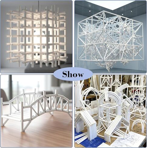 15PCS ABS Plastic Tube 3mm 4mm 5mm 3 Sizes White Round Tubes Connector Cylinder Bar Rod Hollow Tubing for DIY and Crafts Table Architectural Model Making(9.8" Long) in Saudi Arabia