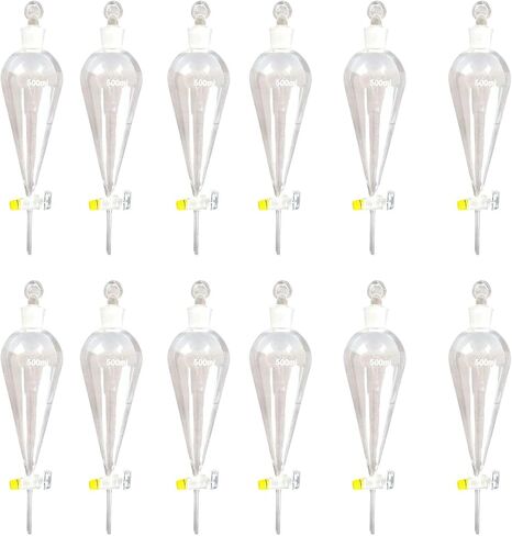 SFGS500-12 Separatory Funnel with Glass Stopcock, 500ml, Pack of 12 in Saudi Arabia