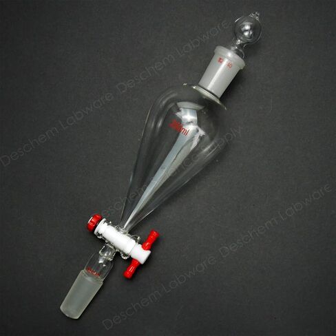 250ml,24/40,Lab Glass Pyriform Separatory Funnel,Pear Shape,PTFE Stopcock in Saudi Arabia