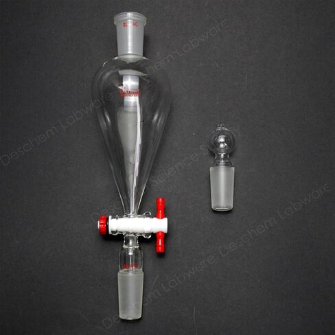 250ml,24/40,Lab Glass Pyriform Separatory Funnel,Pear Shape,PTFE Stopcock in Saudi Arabia