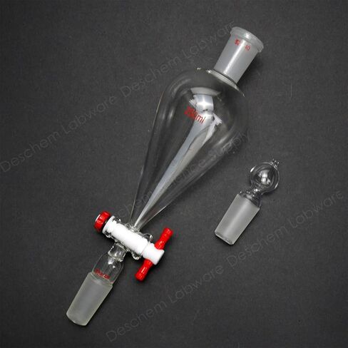 250ml,24/40,Lab Glass Pyriform Separatory Funnel,Pear Shape,PTFE Stopcock in Saudi Arabia