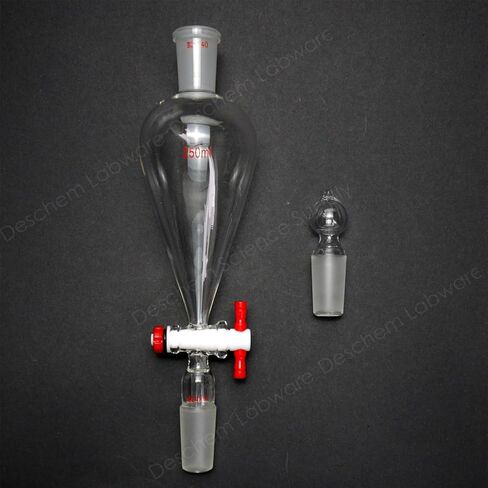 250ml,24/40,Lab Glass Pyriform Separatory Funnel,Pear Shape,PTFE Stopcock in Saudi Arabia
