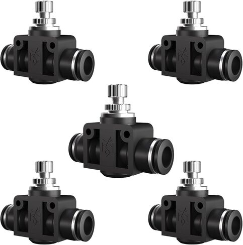 1/4 "دفع لتوصيل تركيبات الصمامات، صمام التحكم في الهواء بأنبوب سريع 1/4 هوائي، جهاز التحكم في سرعة تدفق الخانق in Kuwait