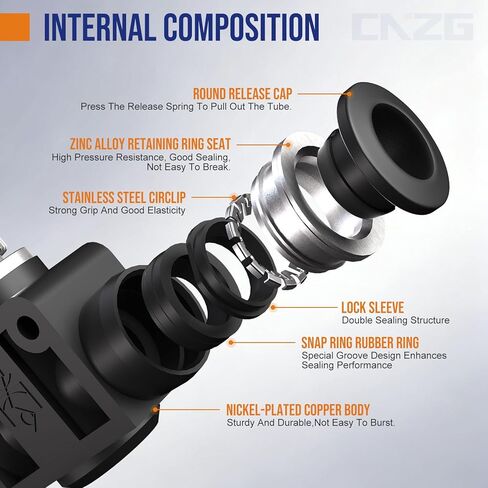 1/4 "دفع لتوصيل تركيبات الصمامات، صمام التحكم في الهواء بأنبوب سريع 1/4 هوائي، جهاز التحكم في سرعة تدفق الخانق in Kuwait