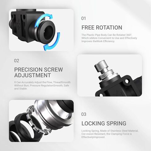1/4 "دفع لتوصيل تركيبات الصمامات، صمام التحكم في الهواء بأنبوب سريع 1/4 هوائي، جهاز التحكم في سرعة تدفق الخانق in Kuwait