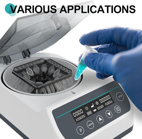 1000-12000RPM High Speed Centrifuge, Microcentrifuge with 3-in-1 Rotor, for 12-bit 0.2/0.5/1.5/2ml Tubes, 30s-59min50s Timing, 9660xg Centrifugal Force, for Science Research in Kuwait