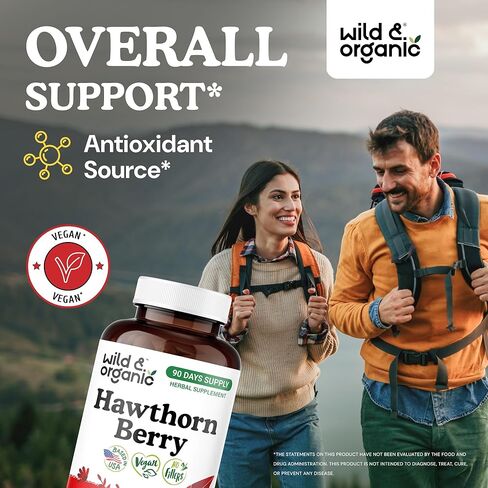 Wild & Organic Arjuna Bark 180 Capsules & Hawthorn Berry 180 Capsules in Kuwait