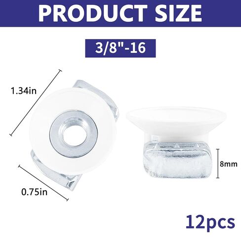 12 قطعة 3/8"-16 صواميل مخروطية لقناة تبختر، صواميل دوارة خالية من الأدوات مع طلاء الزنك، صواميل أجهزة Unistrut للاستخدام مع قنوات تبختر in Kuwait