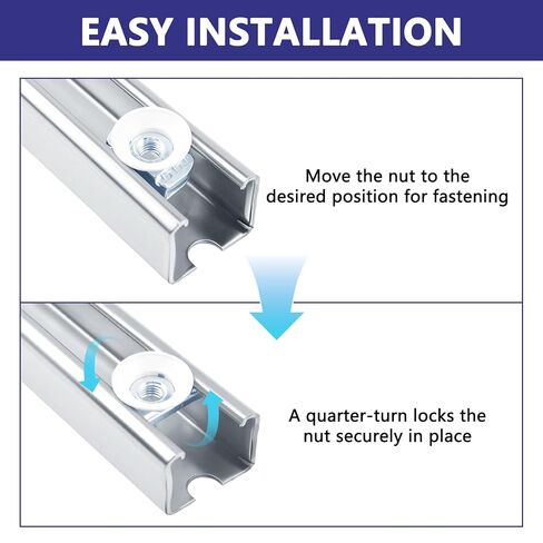 12 قطعة 3/8"-16 صواميل مخروطية لقناة تبختر، صواميل دوارة خالية من الأدوات مع طلاء الزنك، صواميل أجهزة Unistrut للاستخدام مع قنوات تبختر in Kuwait