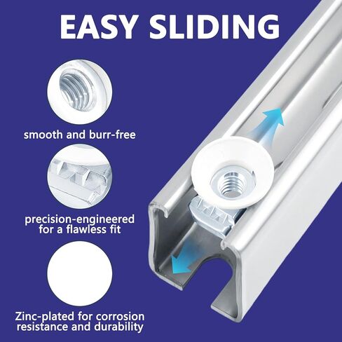 12 قطعة 3/8"-16 صواميل مخروطية لقناة تبختر، صواميل دوارة خالية من الأدوات مع طلاء الزنك، صواميل أجهزة Unistrut للاستخدام مع قنوات تبختر in Kuwait