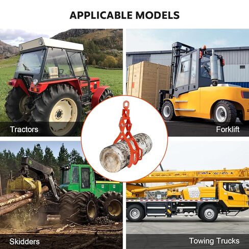 36 Inch Log Lifting Tongs, Heavy Duty Steel Swivel Dragging Tongs, 4 Claw Log Grabber Hook with Operating Handle, 3306LBS Capacity Upgraded Timber Claw Hook for Tractor ATVs Trucks Accessories in Saudi Arabia