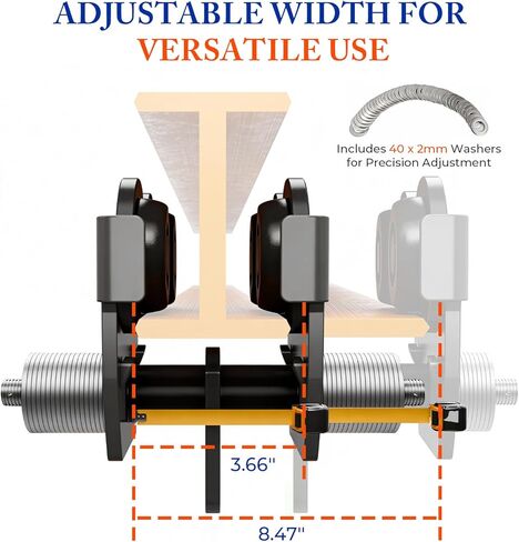 I Beam Trolley 3 Ton Manual Adjustable for I-Beam Flange Width 3.66" - 8.46", Overhead Push Beam Trolley Heavy Duty Dual Side Wheels, for Garage Hoist for Straight Curved I Beam in Kuwait