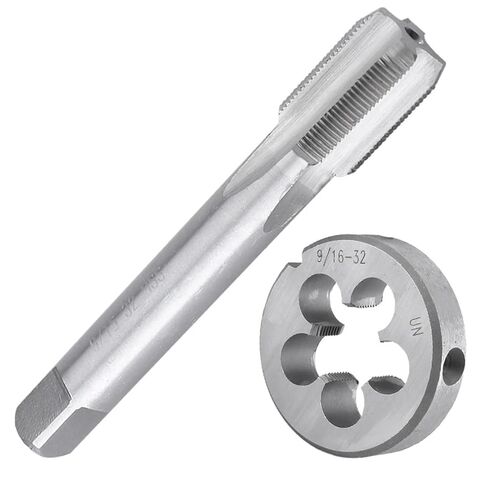 9/16-18 9/16-20 9/16-24 9/16-28 9/16-32 Tap and Die Set Right Hand, HSS Thread Taps & Round Dies(9I16-32 UN) in Kuwait