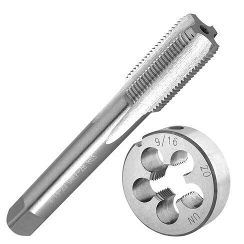 9/16-18 9/16-20 9/16-24 9/16-28 9/16-32 Tap and Die Set Right Hand, HSS Thread Taps & Round Dies(9I16-32 UN) in Saudi Arabia