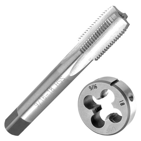 9/16-18 9/16-20 9/16-24 9/16-28 9/16-32 Tap and Die Set Right Hand, HSS Thread Taps & Round Dies(9I16-32 UN) in Saudi Arabia