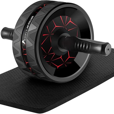 ROMIX Ab Roller Wheel, Wide Ab Wheel Roller with Extra Thick Knee Mat for Home Gym Fitness, Abs Workout Equipment for Abdominal and Core Strength Training for Men and Women, Exercise Wheels for Abs in Saudi Arabia