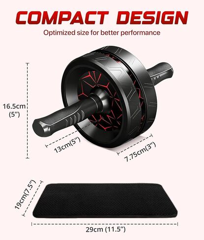 ROMIX Ab Roller Wheel, Wide Ab Wheel Roller with Extra Thick Knee Mat for Home Gym Fitness, Abs Workout Equipment for Abdominal and Core Strength Training for Men and Women, Exercise Wheels for Abs in Saudi Arabia