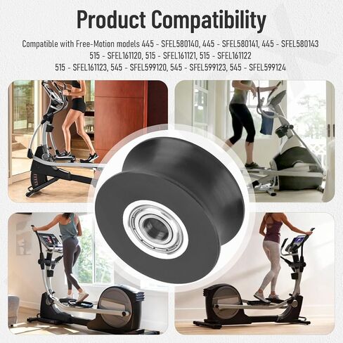 قطعتان من العجلات الدوارة البيضاوية 340773 البديلة للملحمة، Pro-Form، Health-Rider، Tread-Life، Nordic-Track Elliptical، يمكنها تقليل الضوضاء غير الطبيعية وتعزيز الاستقرار in Kuwait