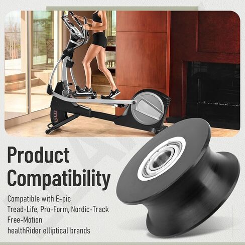 قطعتان من العجلات الدوارة البيضاوية 340773 البديلة للملحمة، Pro-Form، Health-Rider، Tread-Life، Nordic-Track Elliptical، يمكنها تقليل الضوضاء غير الطبيعية وتعزيز الاستقرار in Kuwait